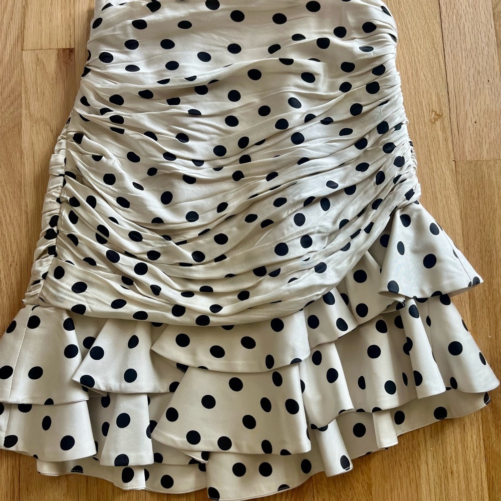 Zara Black and White Ruffled Mini Skirt - NWT